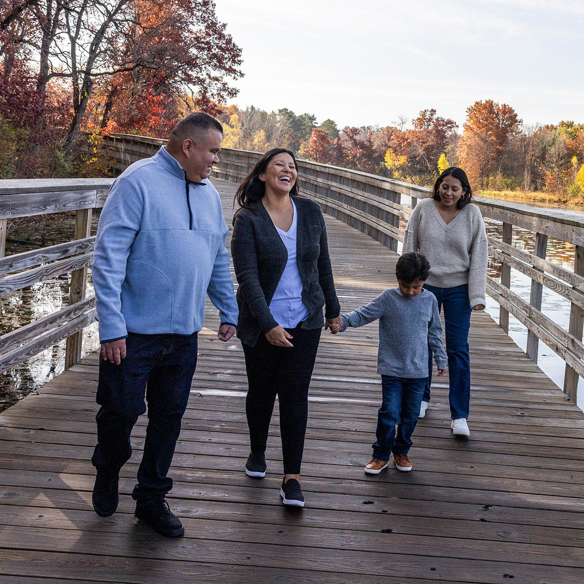 Family enjoying a walk together